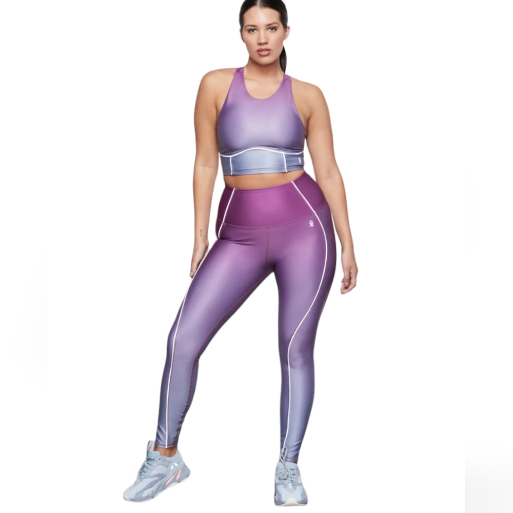 Good American The Electric Feel Purple‎ Sunset Ombre Leggings Size 7/4X